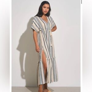 NWT Elan Striped Midi Vacay Dress